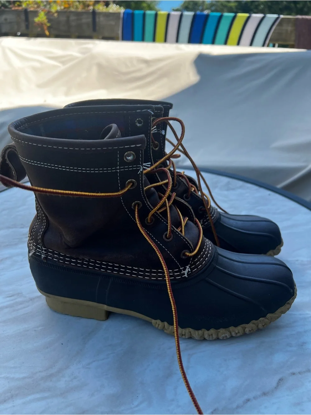 L.L. Bean Brown Lace-Up Waterproof Boots
